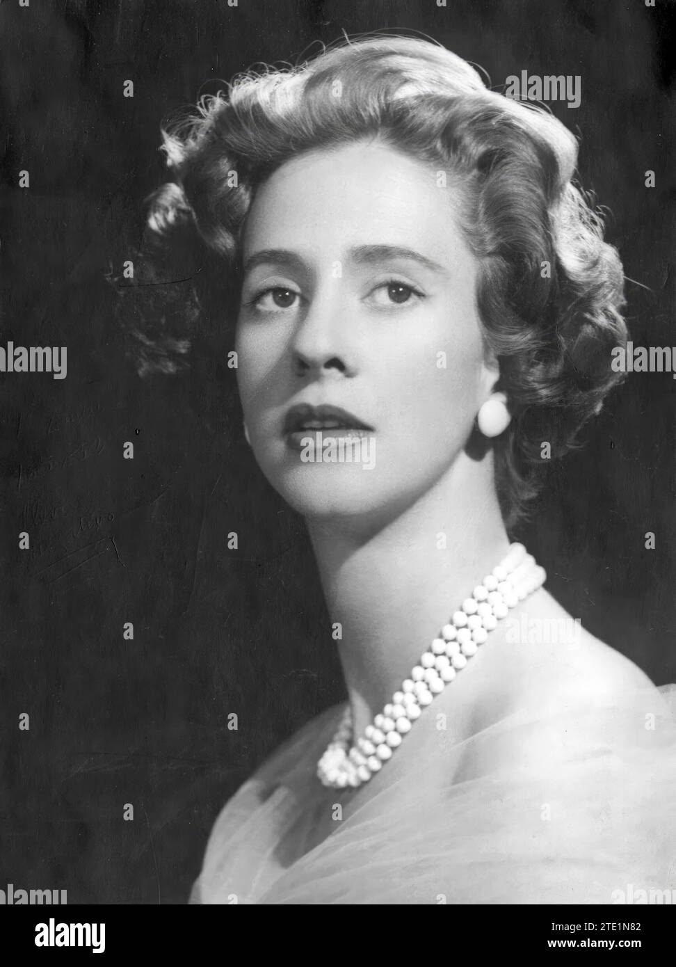 09/22/1960. Frau Fabiola de Mora y Aragón aus Madrid, Tochter des verstorbenen Herrn Gonzalo de Mora y Fernández del Olmo, Graf von Mora und Marquis von Casa Riera, wird seine Majestät König Baudouin von Belgien heiraten, wie der belgische Regierungschef offiziell angekündigt hat. Mr. Gaston Eyckens, in einer Botschaft an das Land. Quelle: Album/Archivo ABC Stockfoto