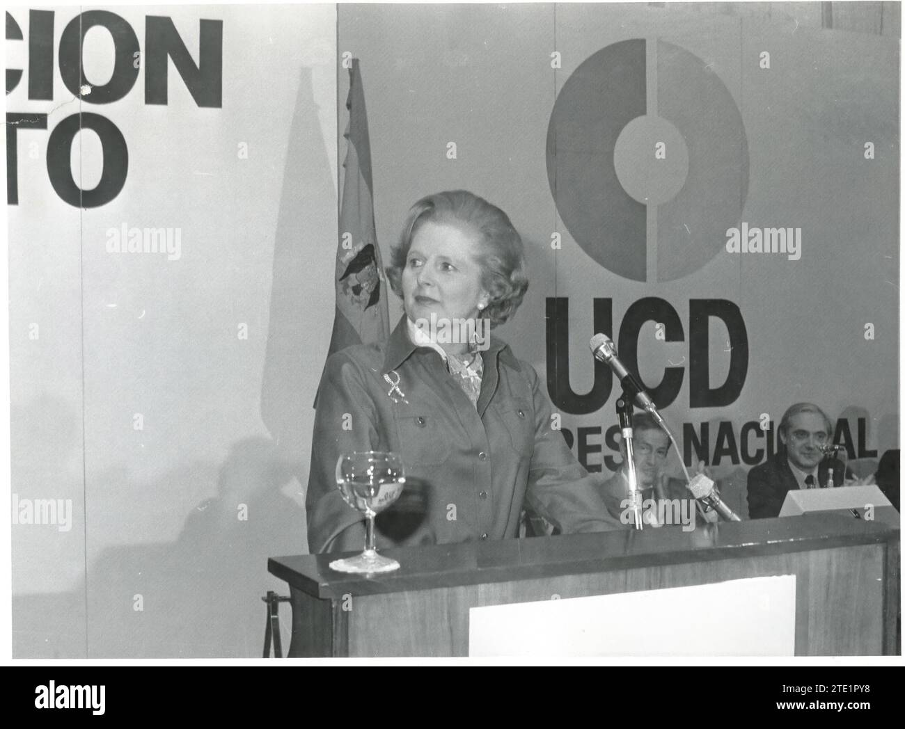 10/20/1978. Margaret Thatcher in Madrid nimmt am ersten UCD-Kongress Teil. Quelle: Album / Archivo ABC / Teodoro Naranjo Domínguez Stockfoto