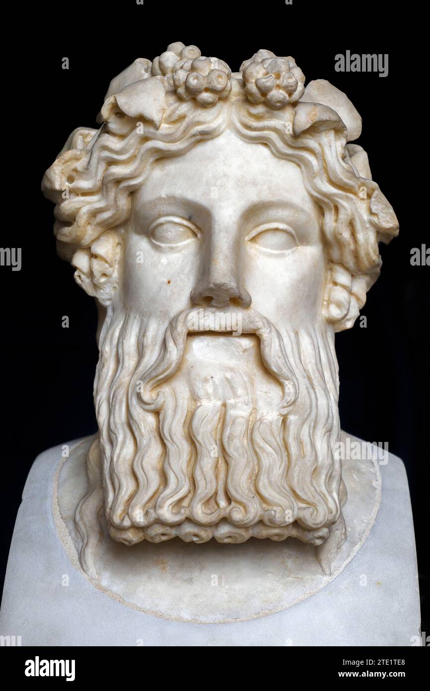 Archaist Herma von Dionysos; Marmor aus Luni - Museo Centrale Montemartini, Rom, Italien Stockfoto