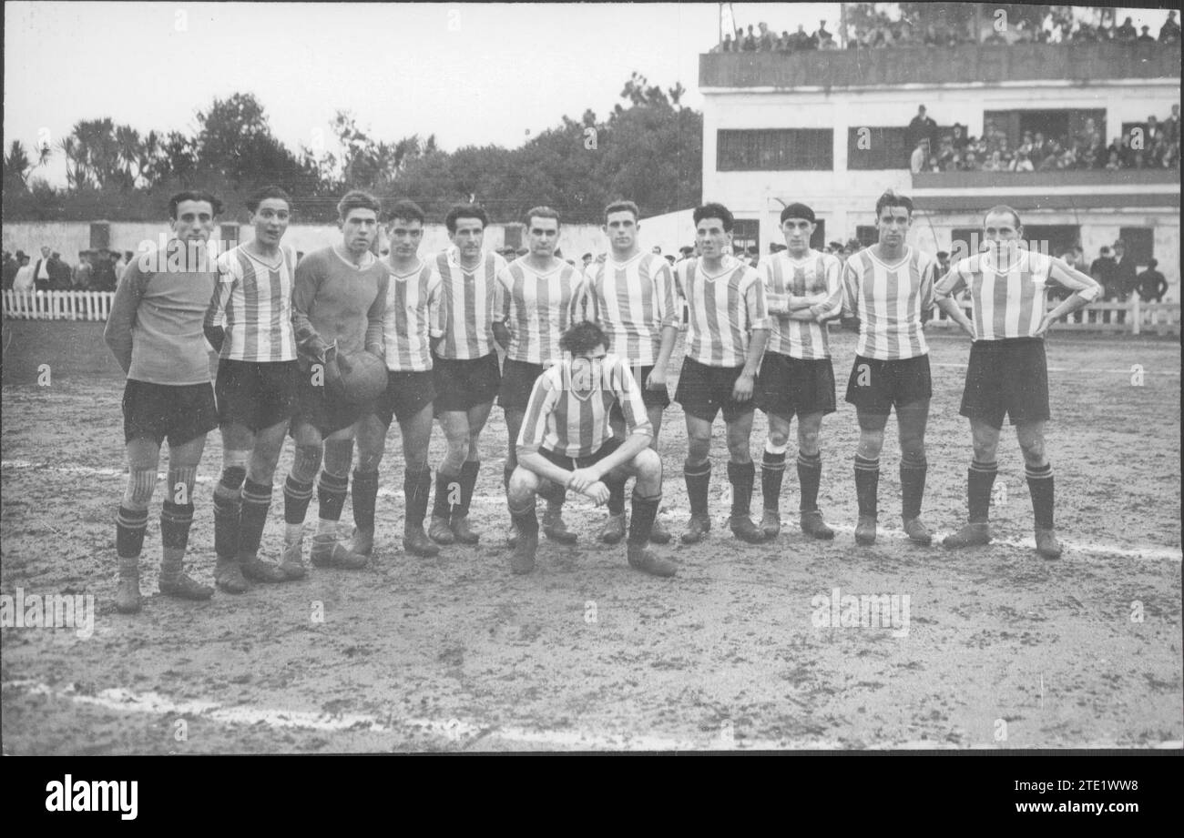La Coruna. Der Sportverein dieser Stadt wurde Sieger Galiciens für seinen Sieg gegen Celta de Vigo in der Saison 1932-33. Quelle: Album / Archivo ABC / Foto Blanco Stockfoto