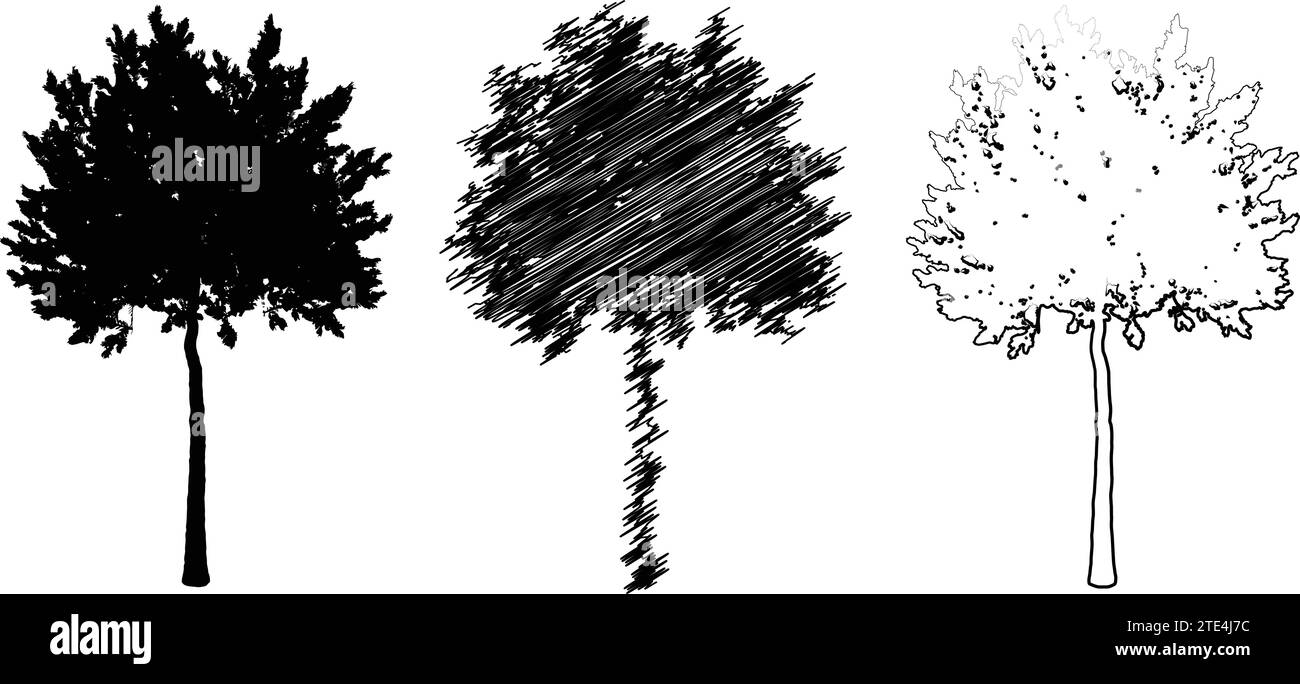 Silhouetten der Bäume Stock Vektor