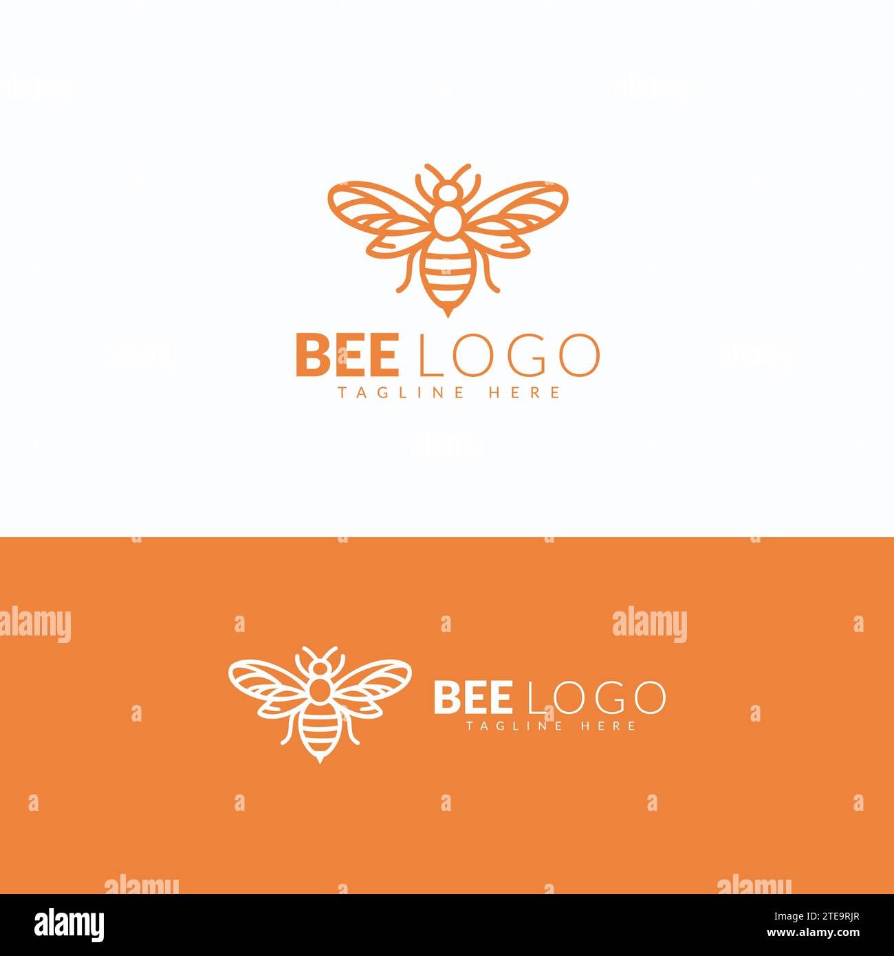 Ein schlichtes und auffälliges Bee Logo Stock Vektor