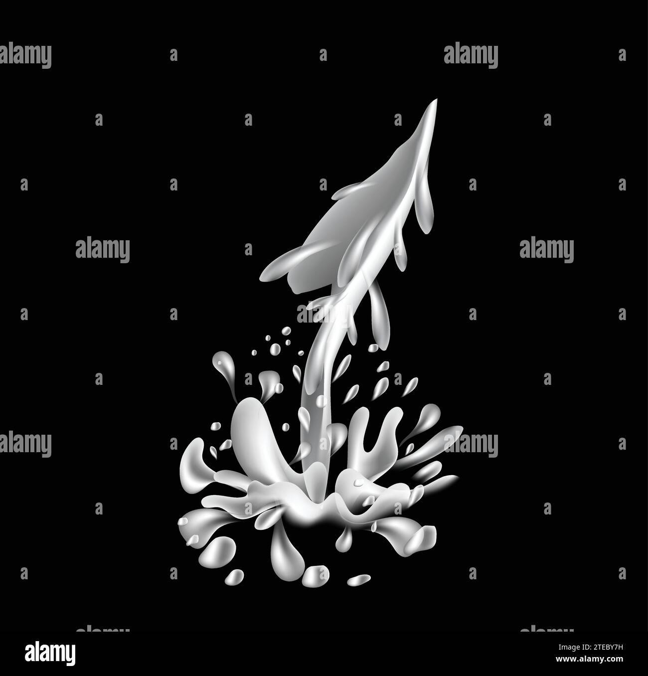 Spritzwasser-Milch-fallender Vektor Stock Vektor