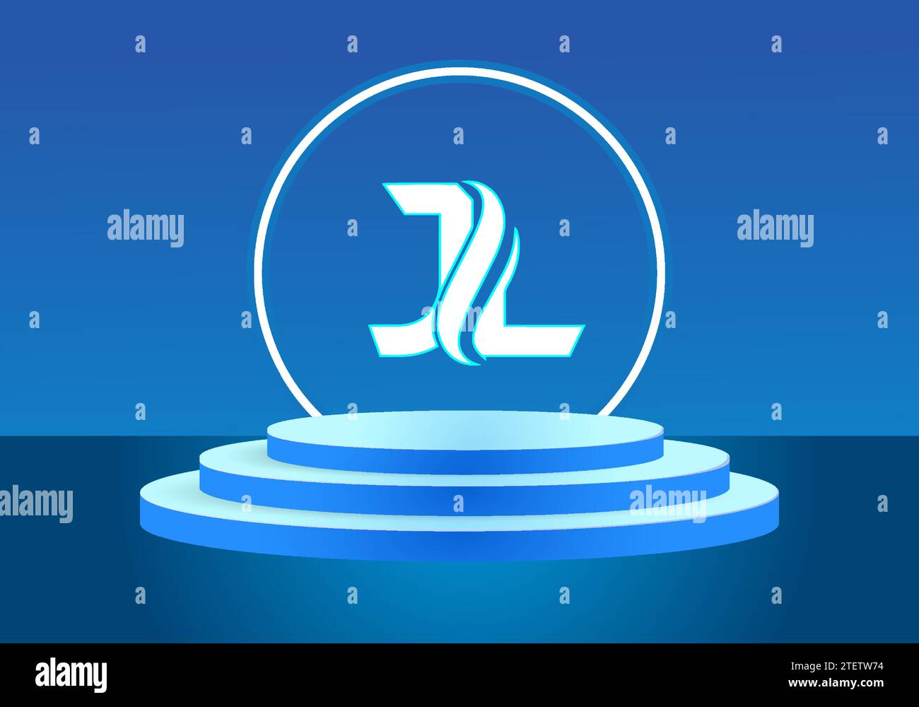 Blaues JL-Logo-Zeichen. Vektor-Logo für Unternehmen. Stock Vektor