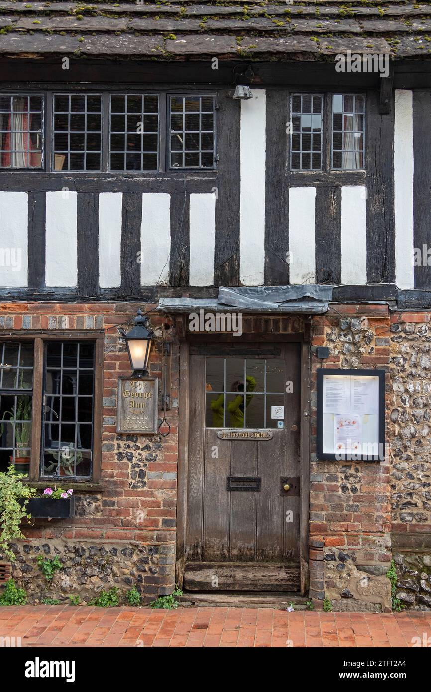 Frame House, Pub, Alfriston, East Sussex, England, Großbritannien Stockfoto