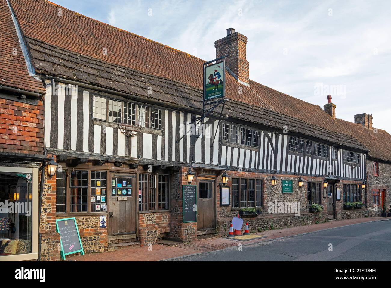 Frame House, Pub, Alfriston, East Sussex, England, Großbritannien Stockfoto