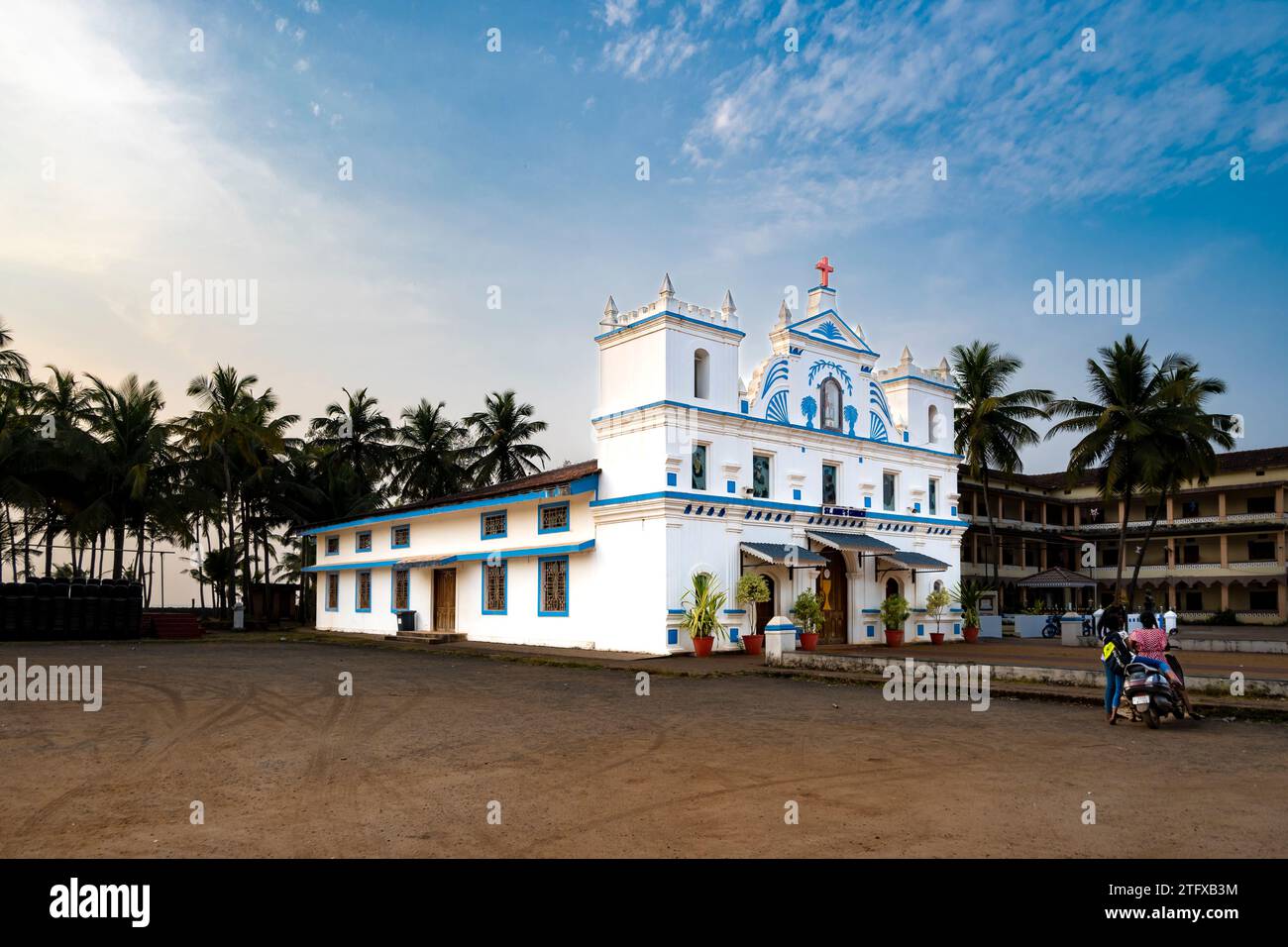 Agonda, Goa, Indien, St. Annenkirche mit portugiesischer und indischer Architektur, nur redaktionell. Stockfoto