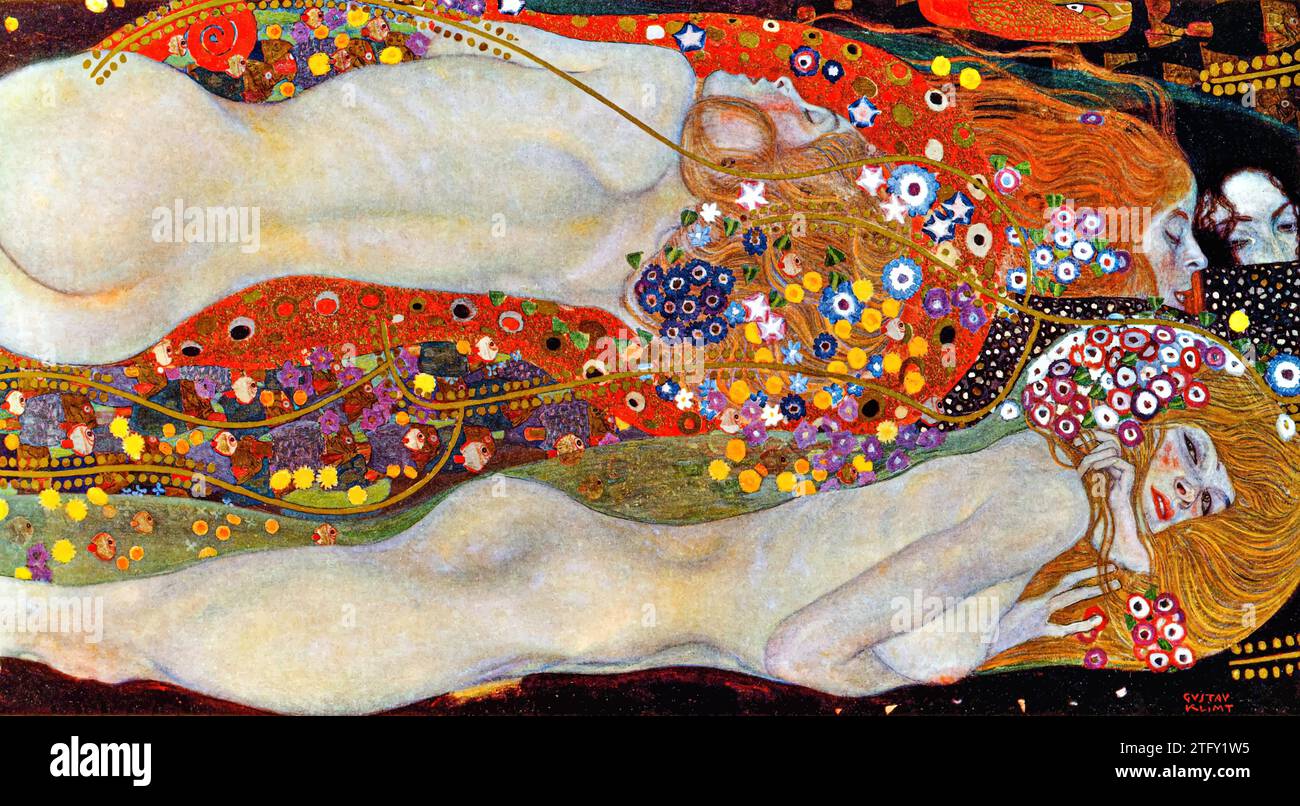 Wasserschlangen II, 1904-07 (Gemälde) des Künstlers Klimt, Gustav (1862-1918) / Österreichisch. Stock Vektor