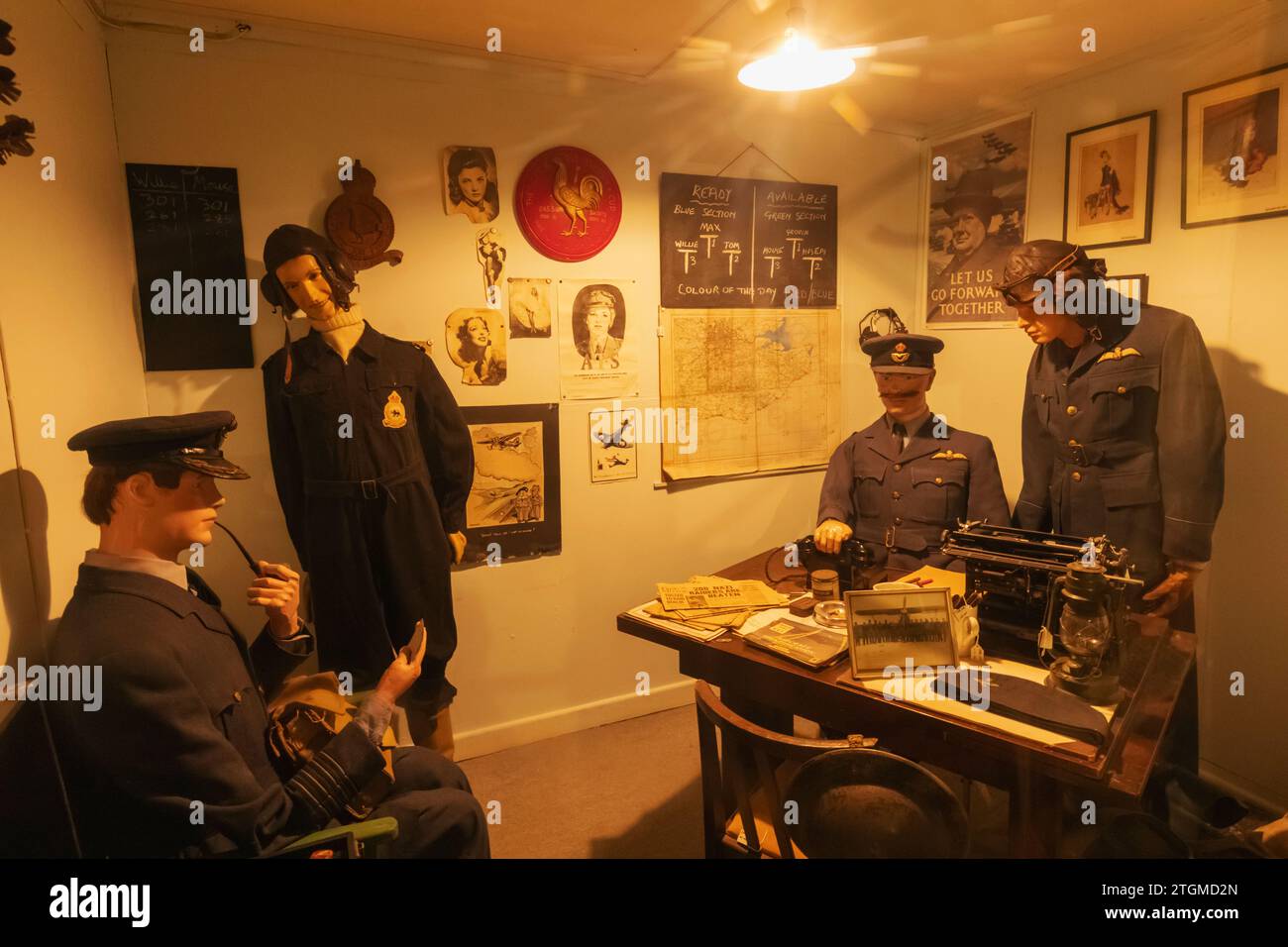 England, West Sussex, Chichester, Tangmere Military Aviation Museum, Ausstellung des Flugbetriebs aus dem Zweiten Weltkrieg Stockfoto