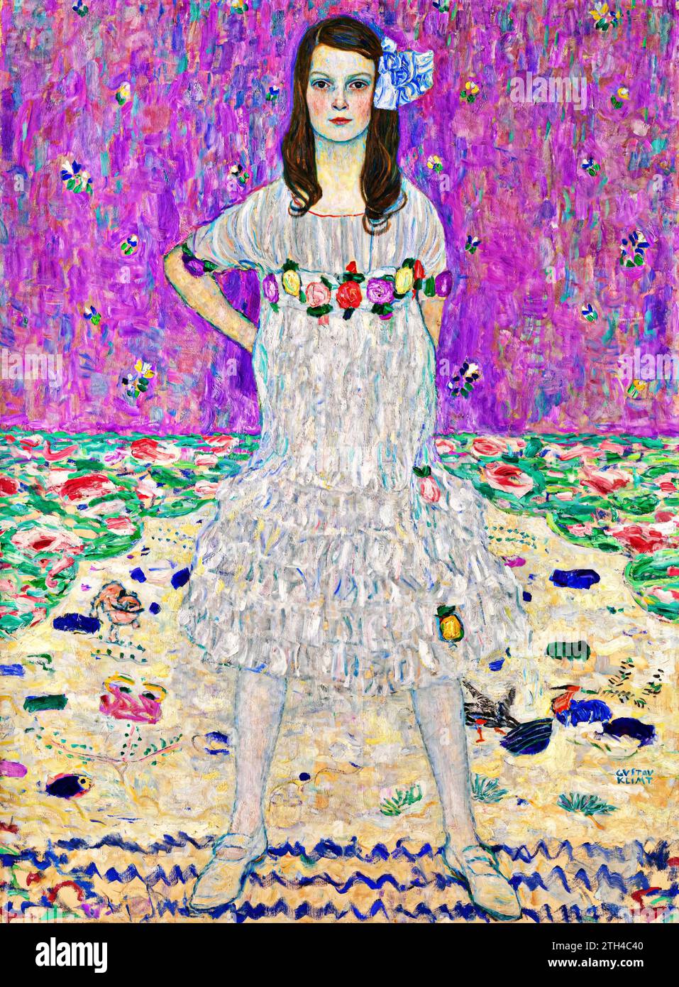 Mada Primavesi (1903-2000), 1912-13 (Gemälde) des Künstlers Klimt, Gustav (1862-1918) / Österreichisch. Stock Vektor