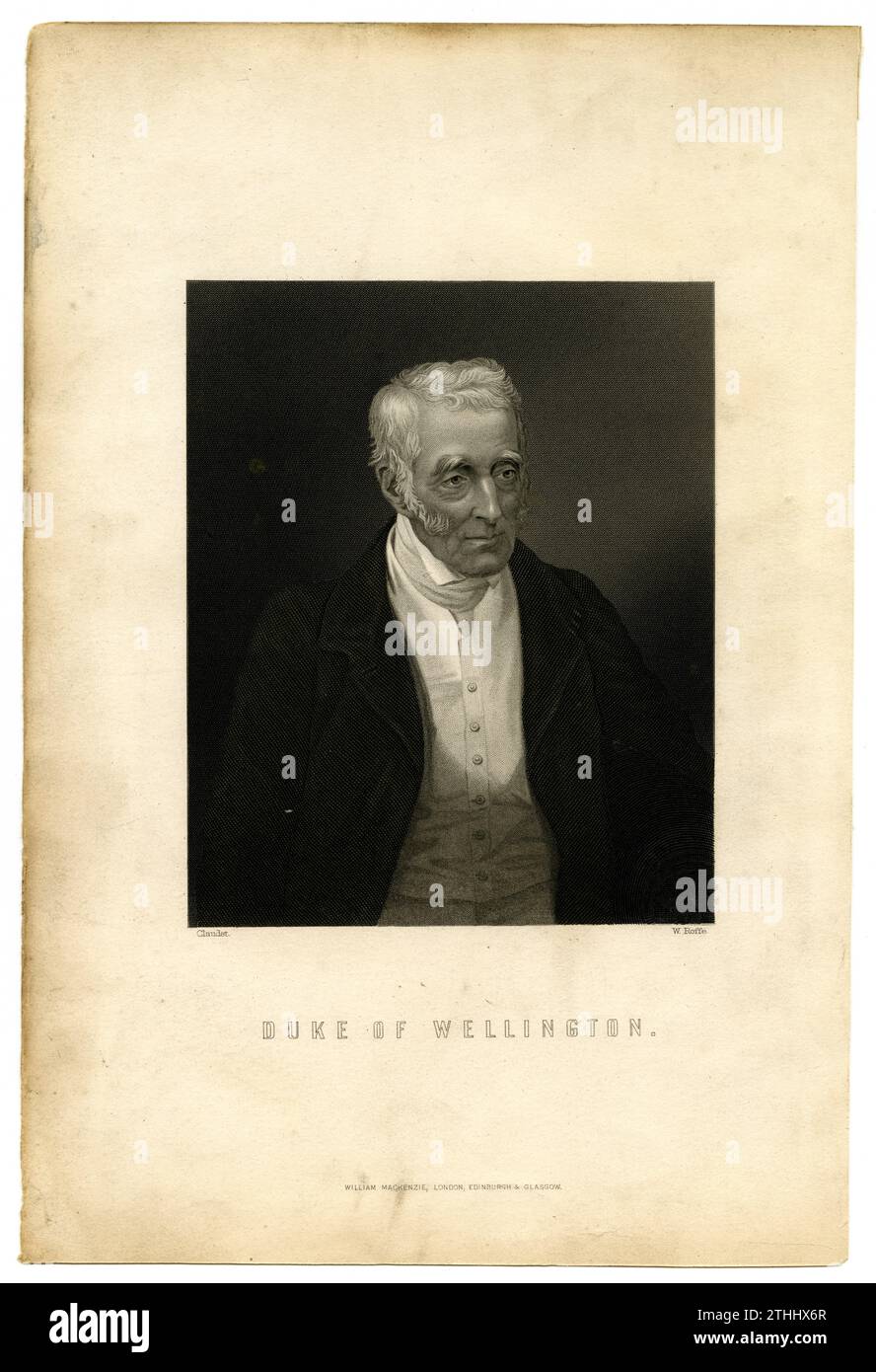 Porträt von Arthur Wellesley, 1. Duke of Wellington um 1830. Stich von W. Roffe aus einem Original von Claudet Stockfoto