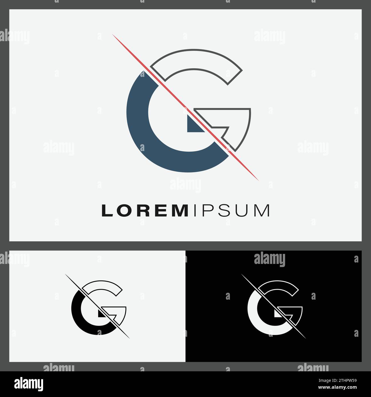 Logo-Symbol mit Schriftzug „G“ und Linienschnitt in der Mitte. Kreatives Logo mit Buchstabe G-Monogramm. Design-Vorlage für Fashion-Icons Stock Vektor
