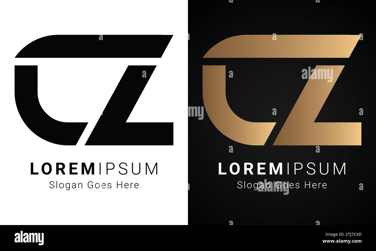 Luxuriöses Initial ZC- oder CZ-Monogramm-Logo-Design Stock Vektor