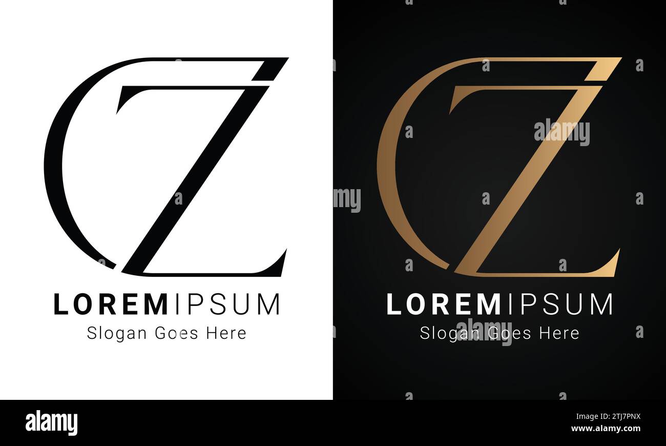 Luxuriöses Initial ZC- oder CZ-Monogramm-Logo-Design Stock Vektor