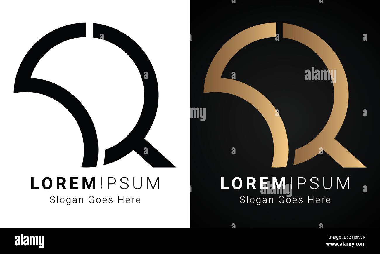 Luxuriöses Initial QK- oder KQ-Monogramm-Logo-Design Stock Vektor