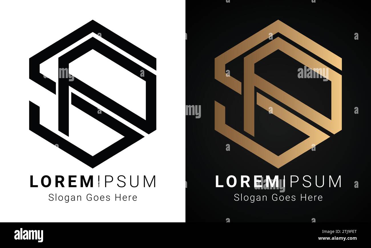 Luxuriöses Initial SP- oder PS-Monogramm-Logo-Design mit Textbuchstaben Stock Vektor