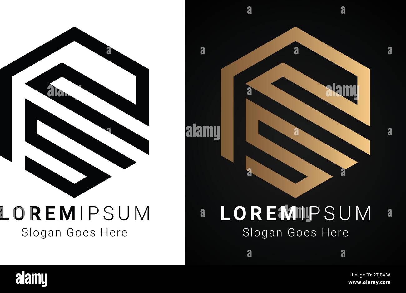 Luxuriöses Initial RS oder SR Monogramm-Logo-Design Stock Vektor