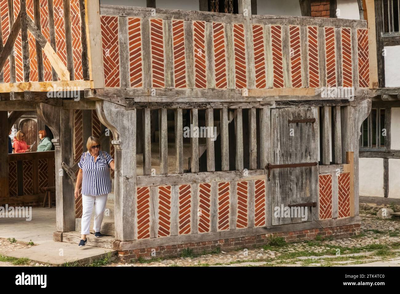 England, West Sussex, Weald and Downland Living Museum, Blick auf historische Gebäude Stockfoto