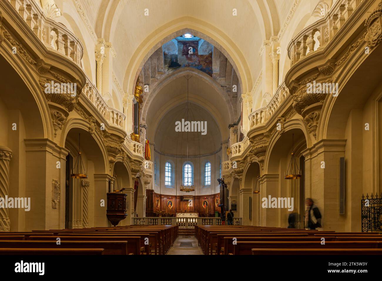 Kathedrale Notre-Dame-des-Doms in der Nähe des Papstpalais in Avignon, in Vaucluse, Provence, Frankreich Stockfoto