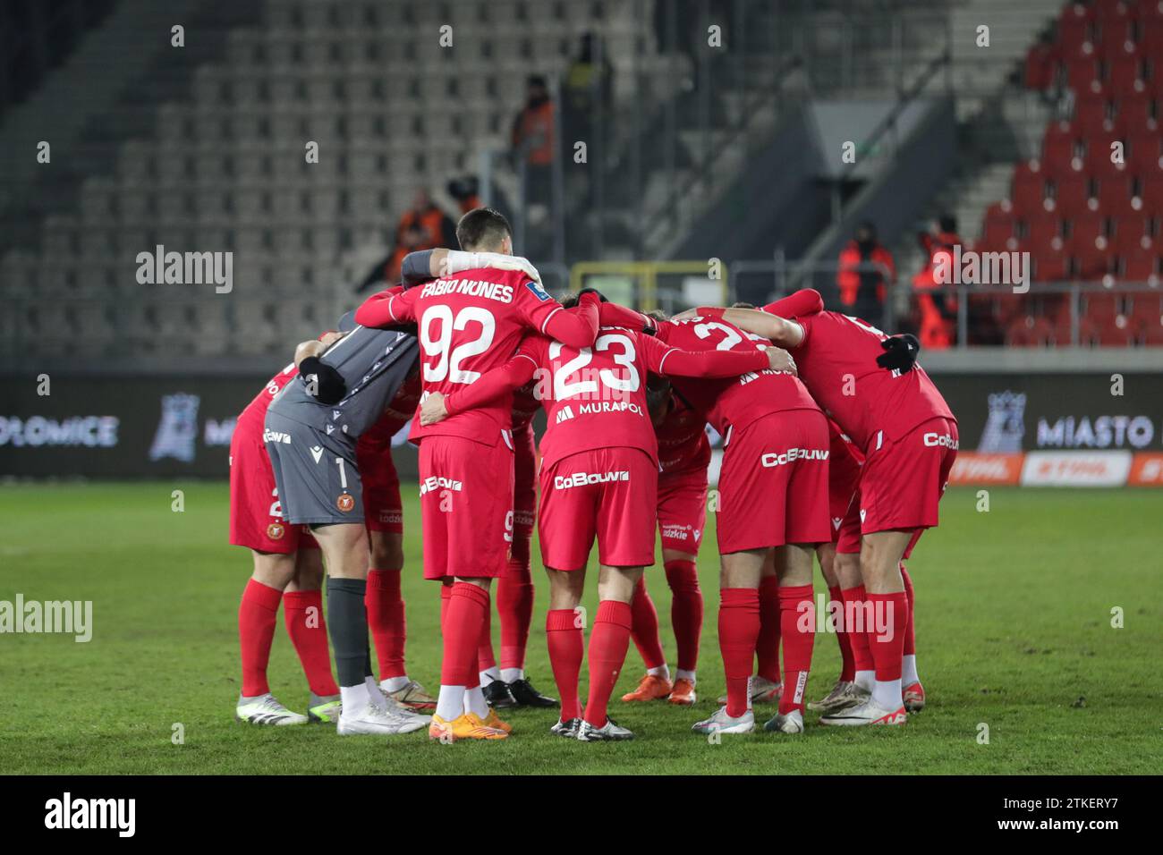 Das Team von Widzew Lodz wurde während des polnischen PKO Ekstraklasa