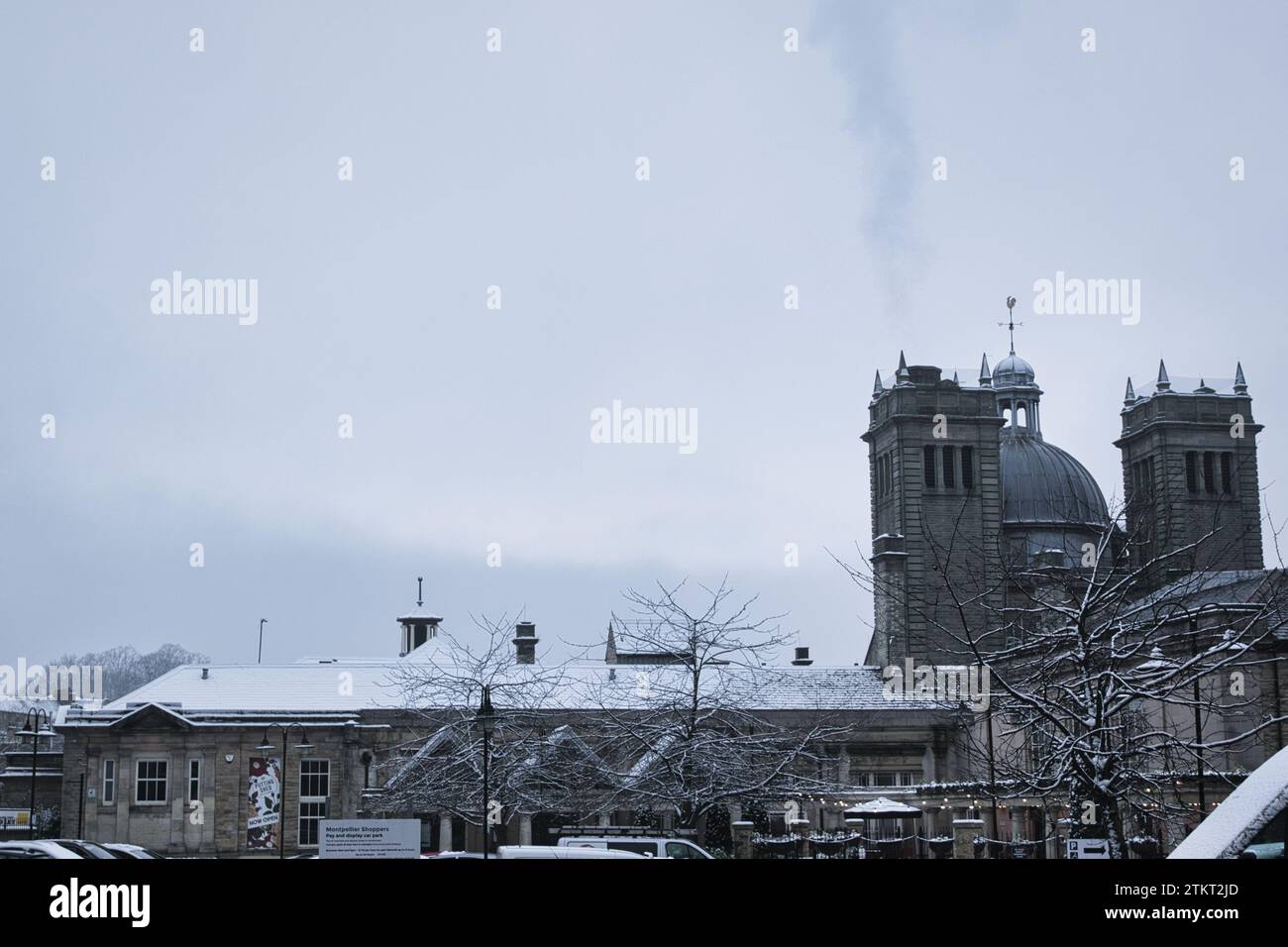 Wunderschöne Aufnahmen, die während des Winters in Harrogate aufgenommen wurden Stockfoto