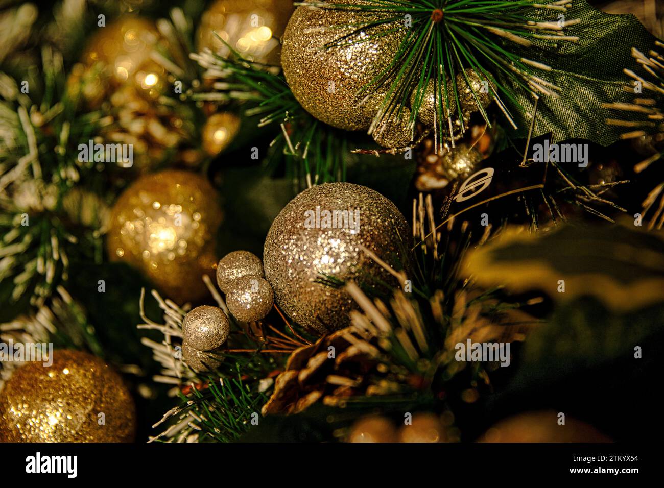 Faszinierende Aufnahmen von weihnachtslichtern, die während meiner Reise nach York aufgenommen wurden Stockfoto