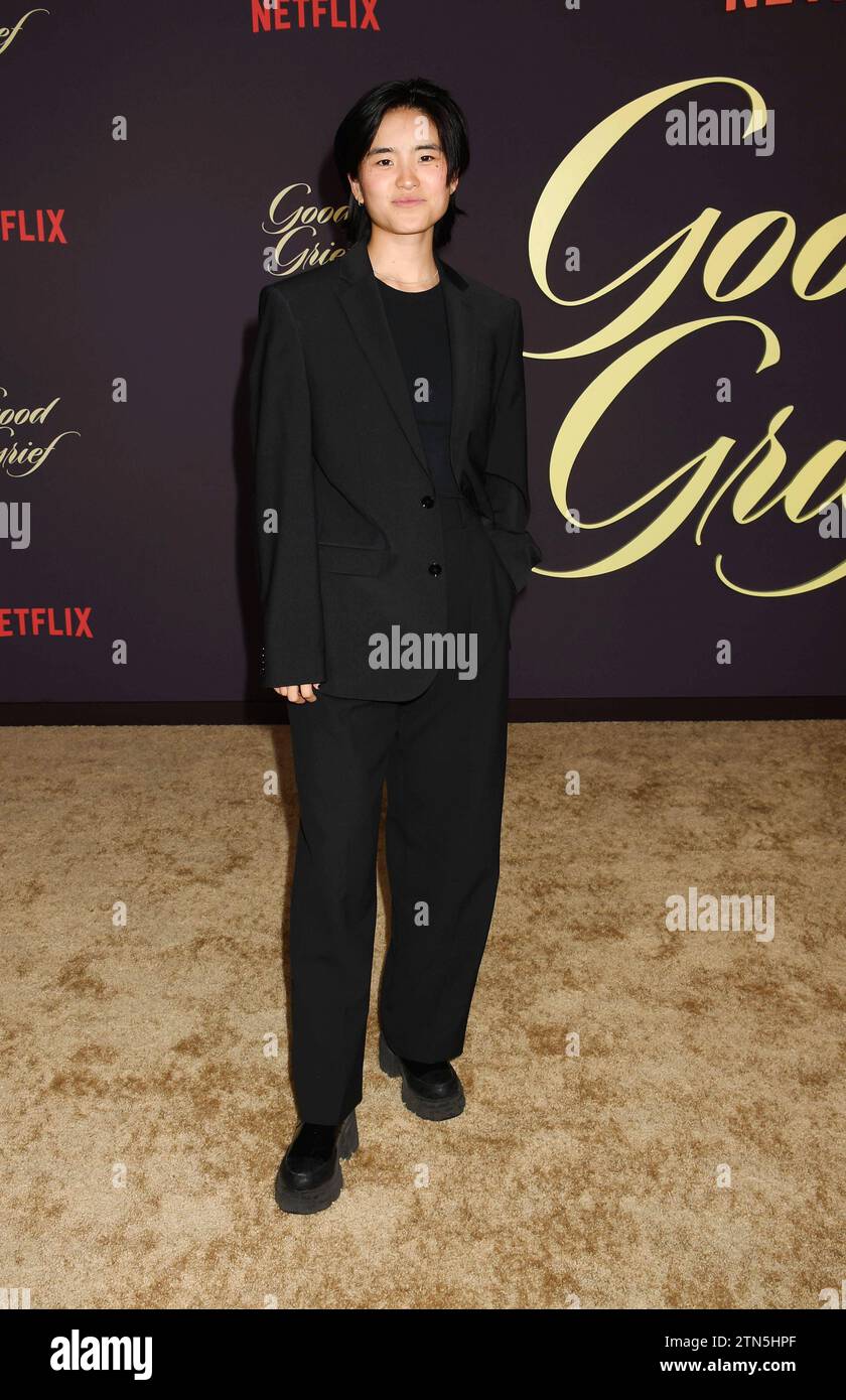 LOS ANGELES, KALIFORNIEN - 19. DEZEMBER: Terry Hu besucht die Los Angeles Premiere von Netflix s Good Trauer im Egyptian Theatre Hollywood am 19. Dezember 2023 in Los Angeles, Kalifornien. Copyright: XJeffreyxMayerx Stockfoto