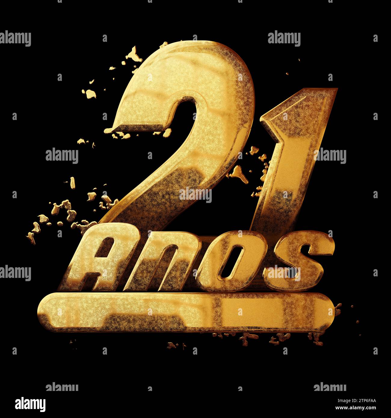 GOLD ZUM 21. JAHRESTAG Stockfoto