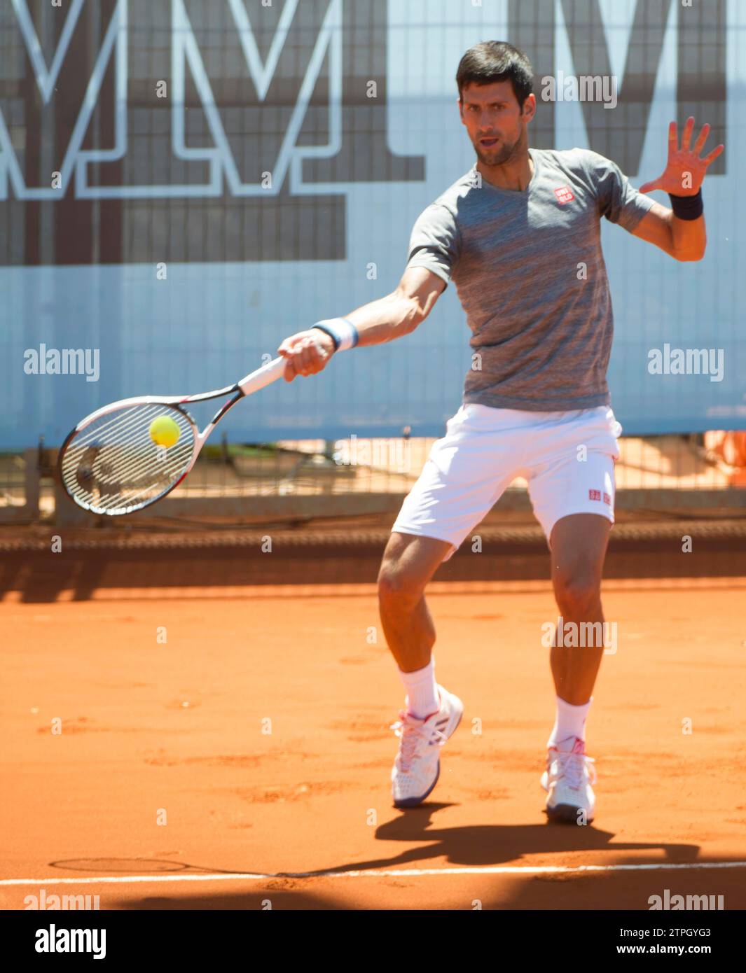 Madrid, 05.07.2017. Mutual Tennis Madrid Open. Im Bild, Novak Djokovic Training. Foto: St. Bernhard, Belén Díaz Archdc. Quelle: Album / Archivo ABC / Eduardo San Bernardo, Ernesto Agudo Stockfoto