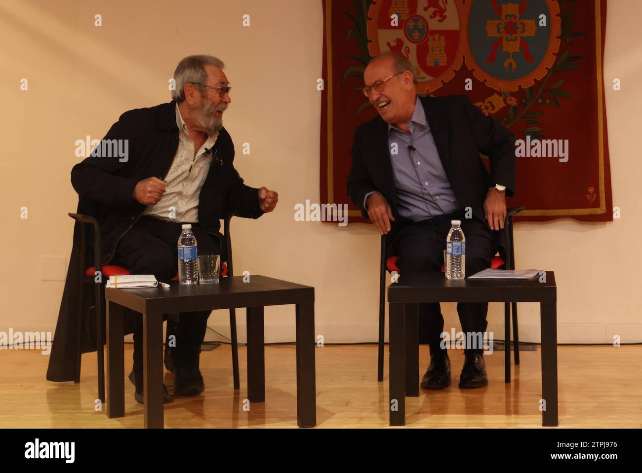 Madrid, 06.01.2023. ?Die Umfragen haben gesprochen? Veranstaltung mit Ausführungen von José Antonio Díaz, Cándido Méndez, Nicolás Redondo und Pedro Bofill bei der Stiftung Carlos de Antwerp. Foto: Tania Sieira. ARCHDC. Quelle: Album / Archivo ABC / Tania Sieira Stockfoto