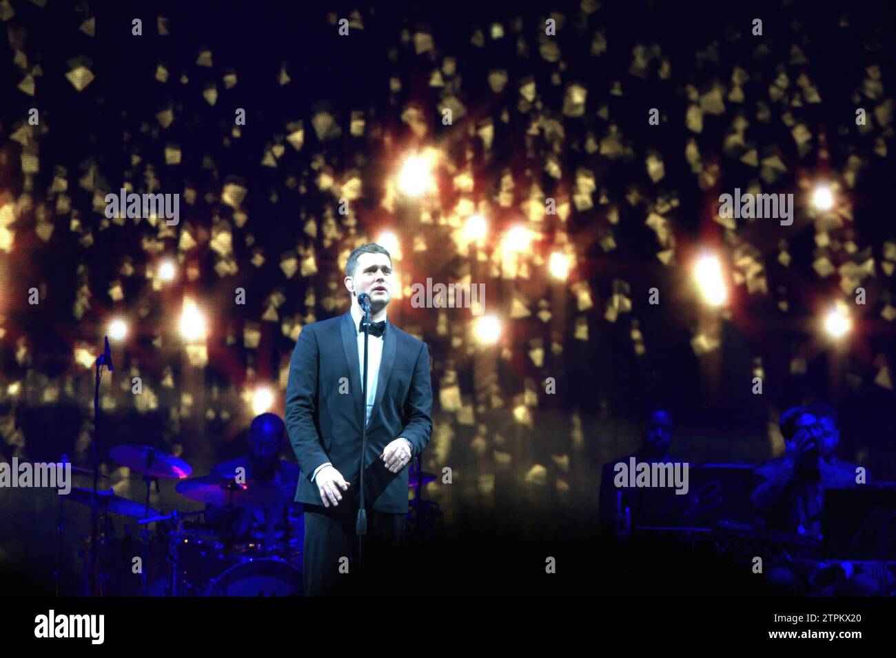 01/31/2014. Madrid. Spanien. Konzert des kanadischen Sängers Michael Buble im Palacio de los Deportes. Foto: Saint Bernard. Archdc. Quelle: Album / Archivo ABC / Eduardo San Bernardo Stockfoto