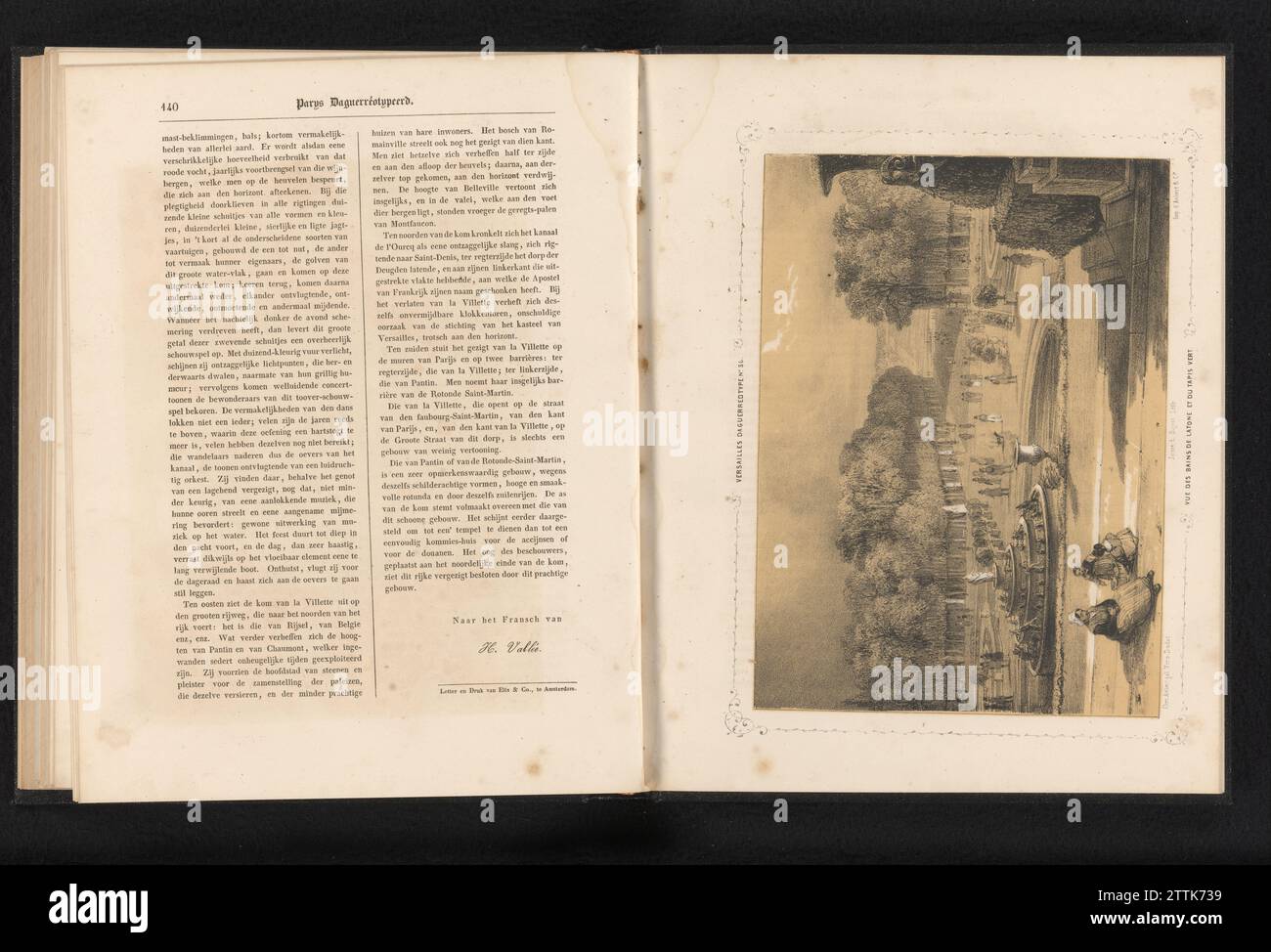 Latona-Teich in den Gärten von Versailles, Ernest Jaime, nach Anonym, 1839 - in oder vor 1840 Pariser Zeitung Latonavijver Paris Papier Latonavijver Stockfoto