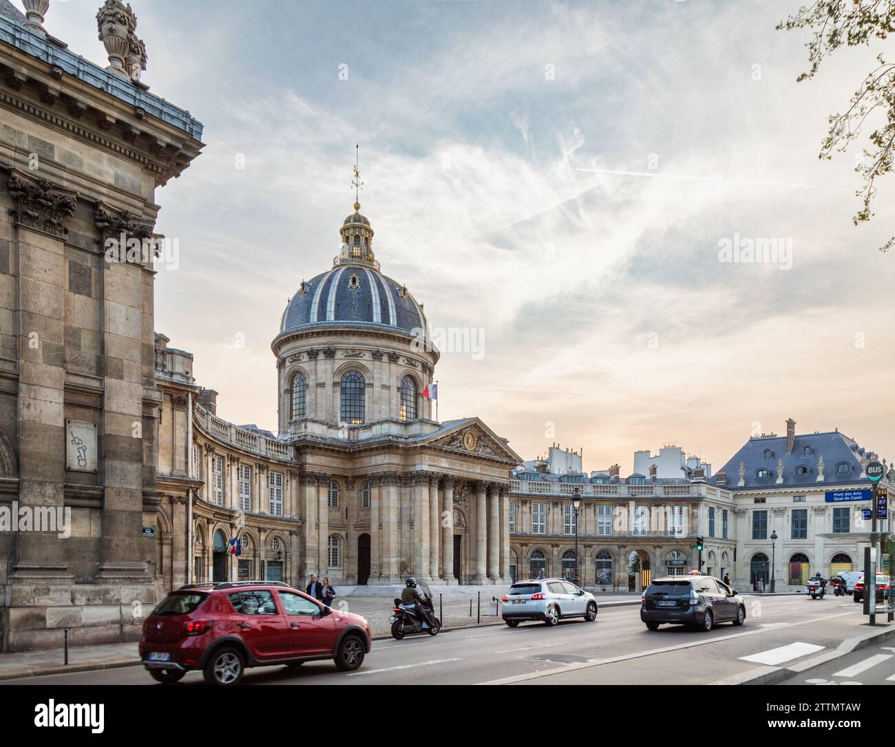 Mazarine Bibliothek bei Sonnenuntergang, Paris, Frankreich Stockfoto