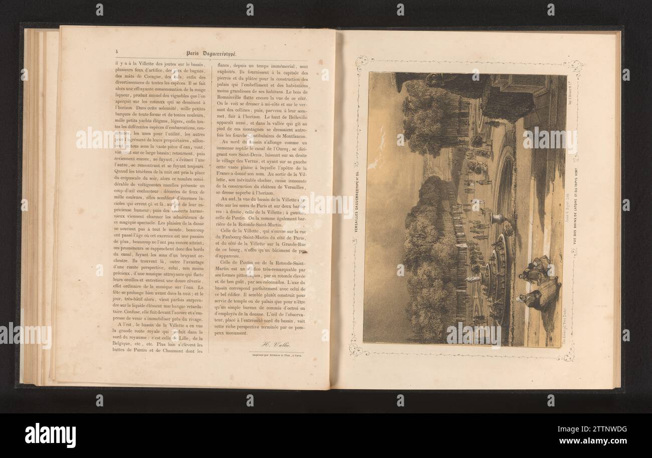 Latona-Teich in den Gärten von Versailles, Ernest Jaime, nach Anonym, 1839 - in oder vor 1840 Pariser Zeitung Latonavijver Paris Papier Latonavijver Stockfoto