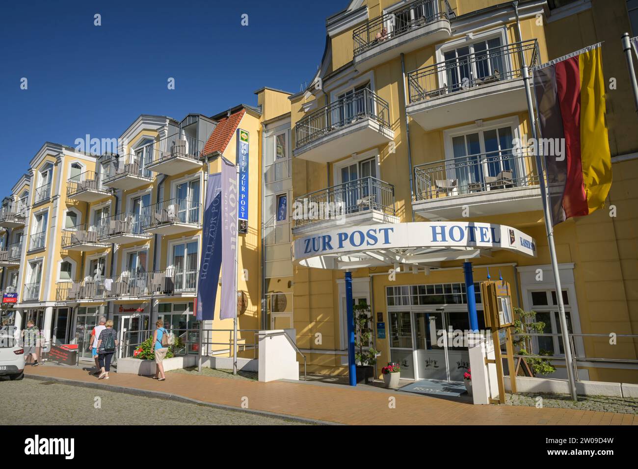 Hotel Zur Post, Neubau, Seestraße, Bansin, Usedom, Mecklenburg-Vorpommern, Deutschland Stockfoto