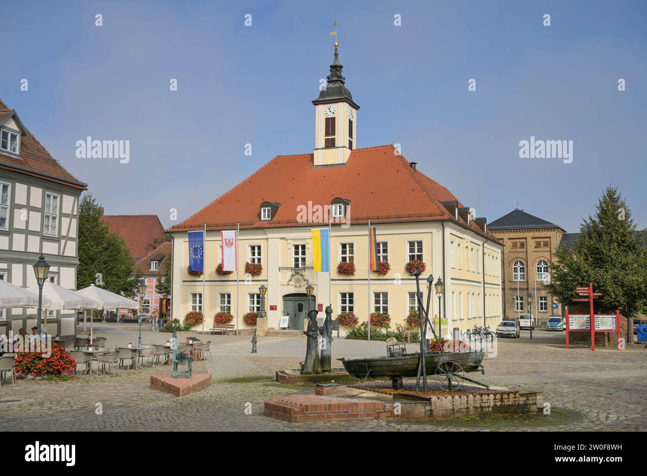 Altes Rathaus, Markt, Angermünde, Brandenburg, Deutschland Stockfoto