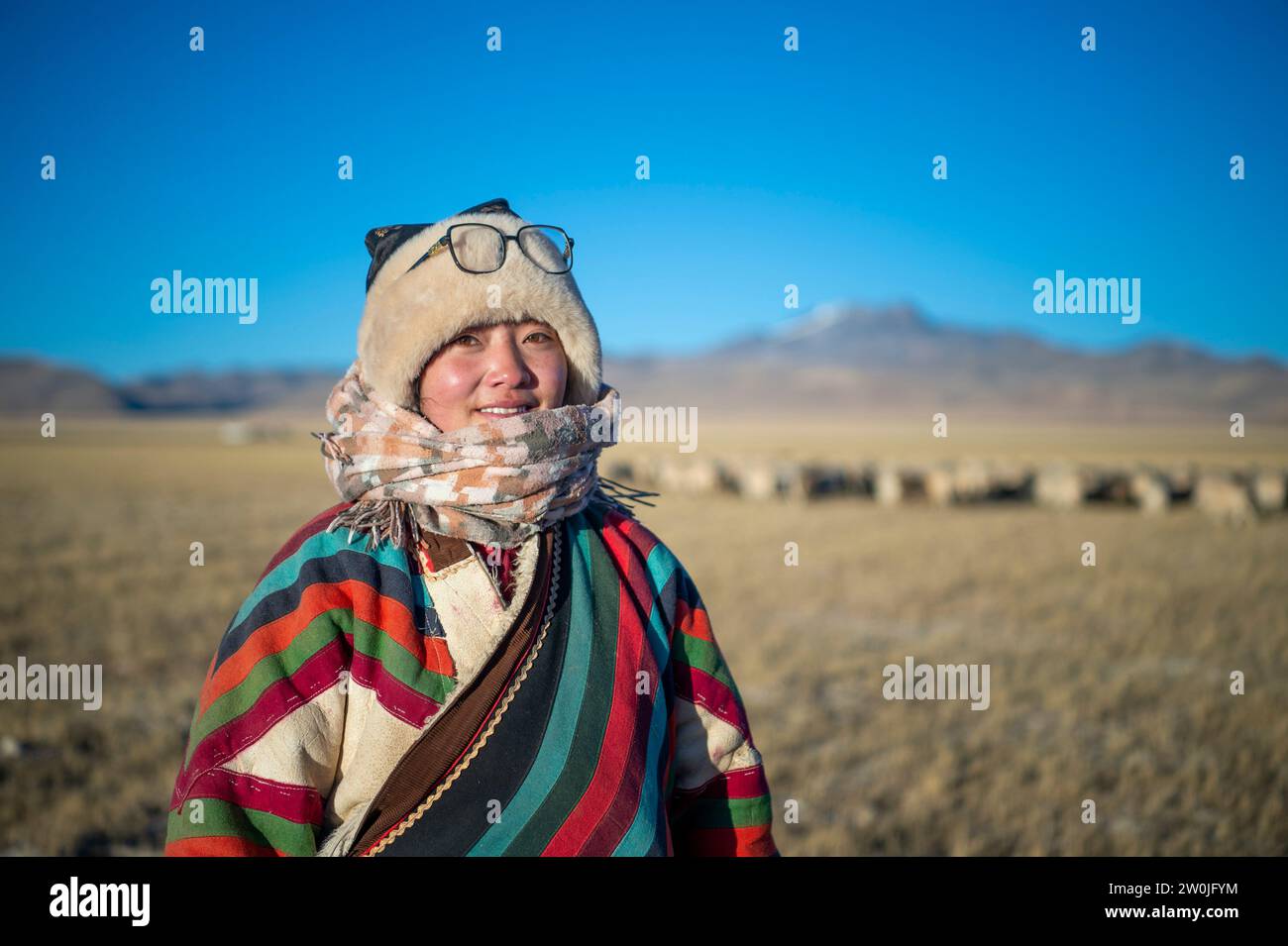 Peking, Chinas autonome Region Xizang. Dezember 2023. Tenzin weidet