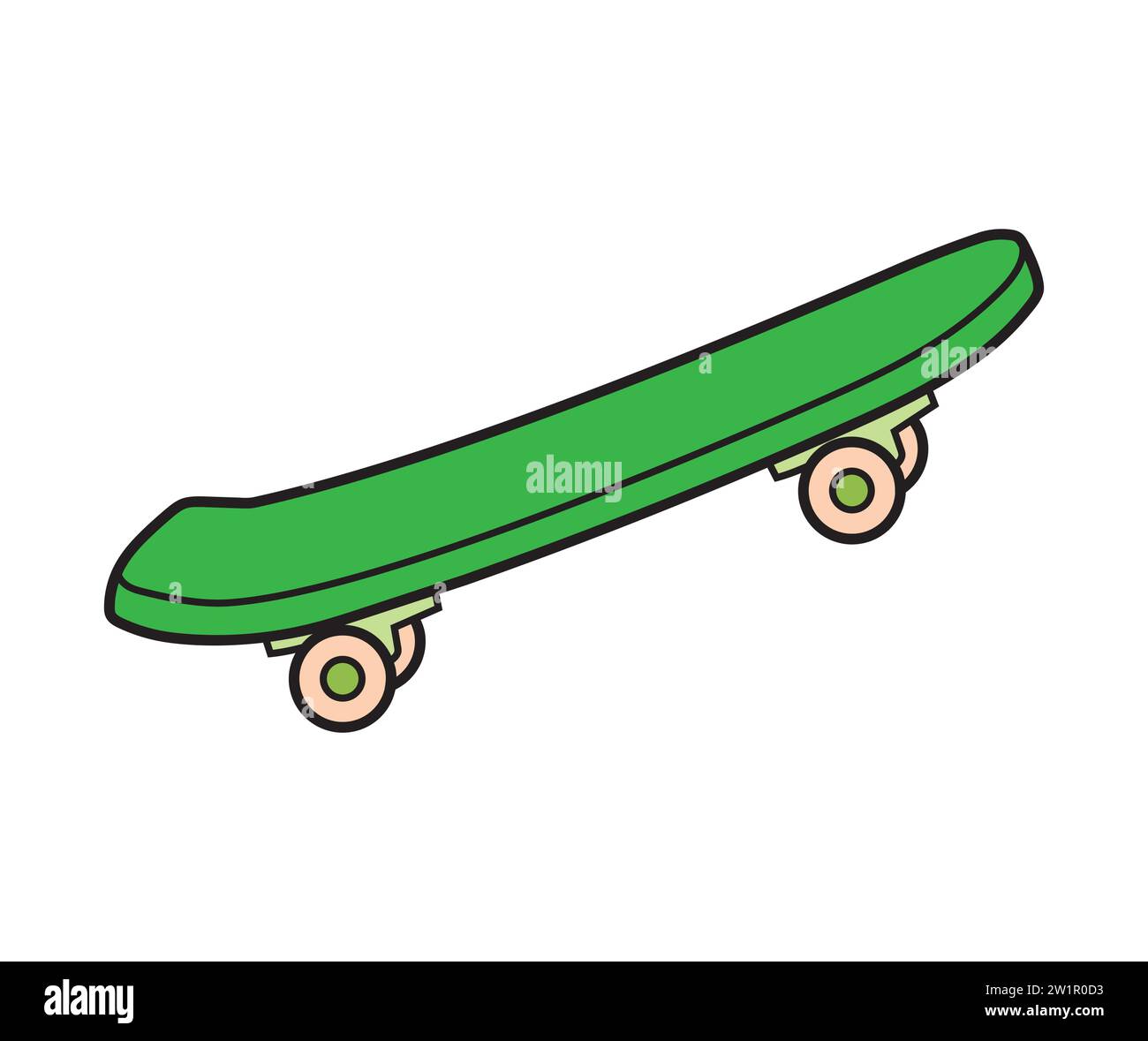 Grünes Skateboard-Symbol Vektor-Illustration Stock Vektor