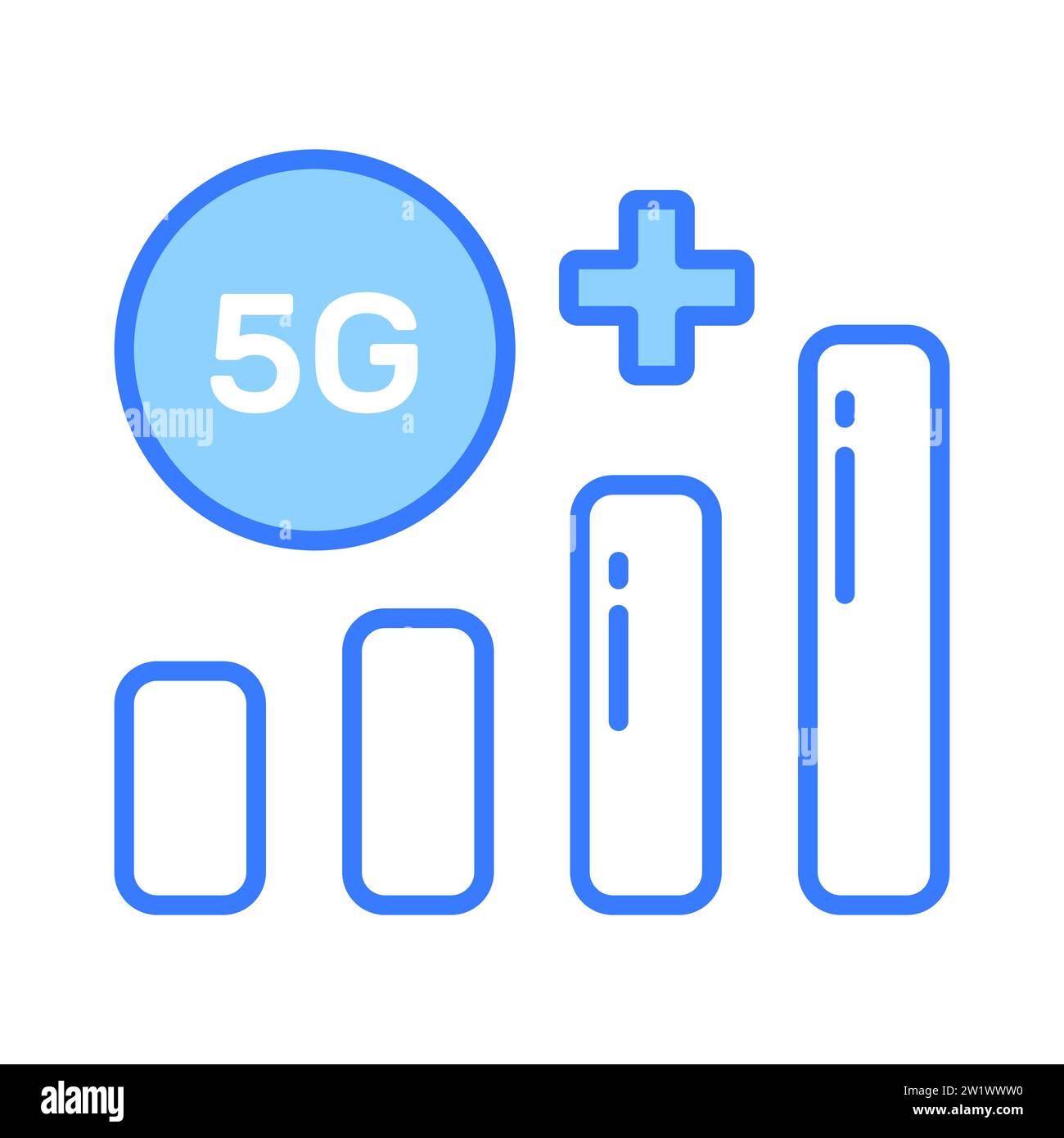 Wunderschön gestalteter Vektor der 5G-Technologie signalisiert in trendigem Stil, Premium-Symbol Stock Vektor