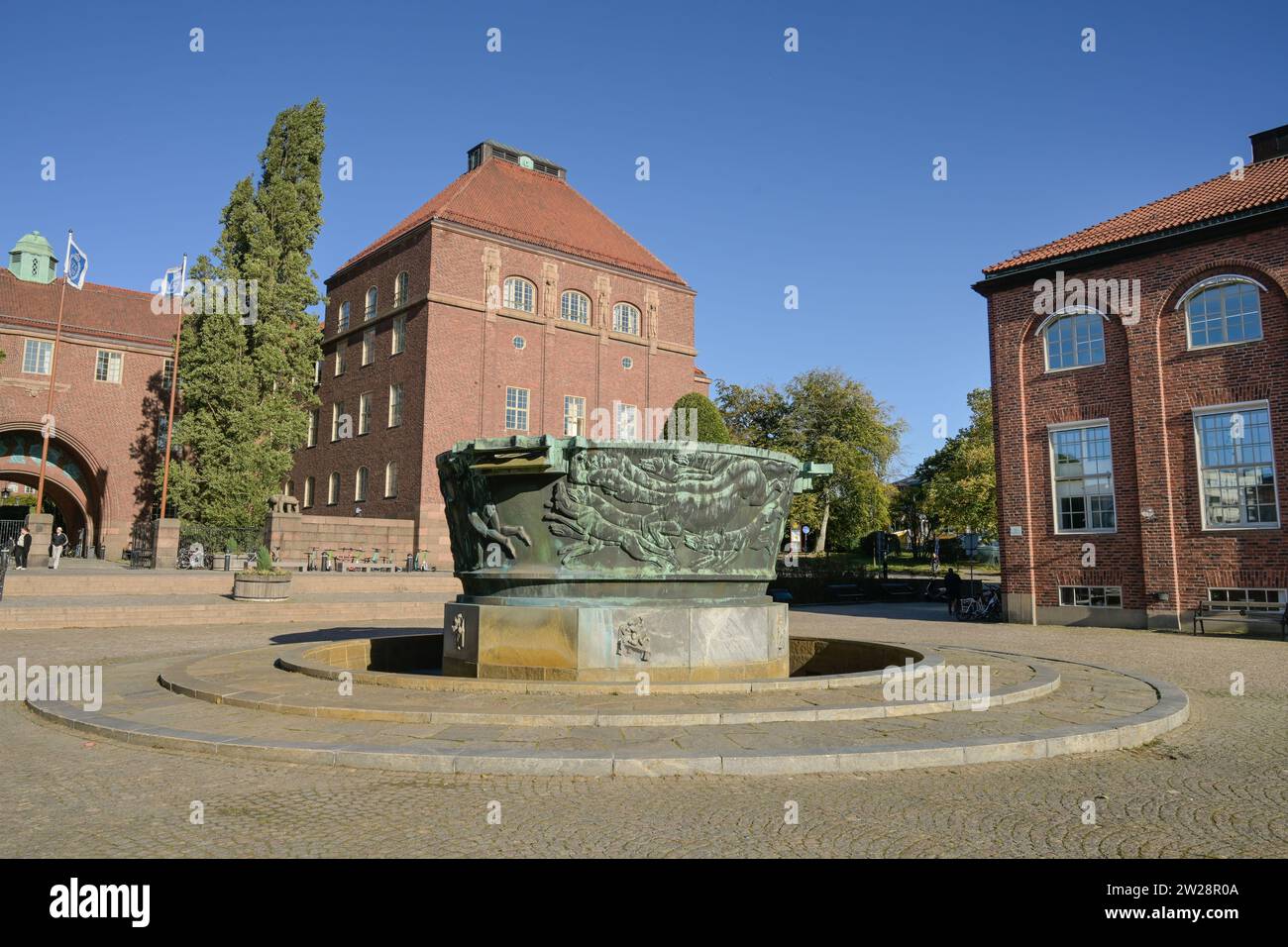 Skulptur Industrimonumentet, Königliche Technische Hochschule KTH, Kungliga Tekniska högskolan, Lindstedtsvägen, Stockholm, Schweden Stockfoto