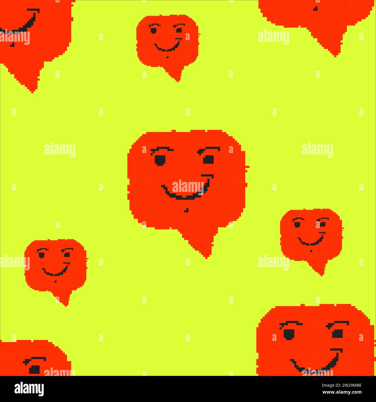 Nahtlose Muster Pixel Kunstballons lächelnd grüner Hintergrund Stock Vektor