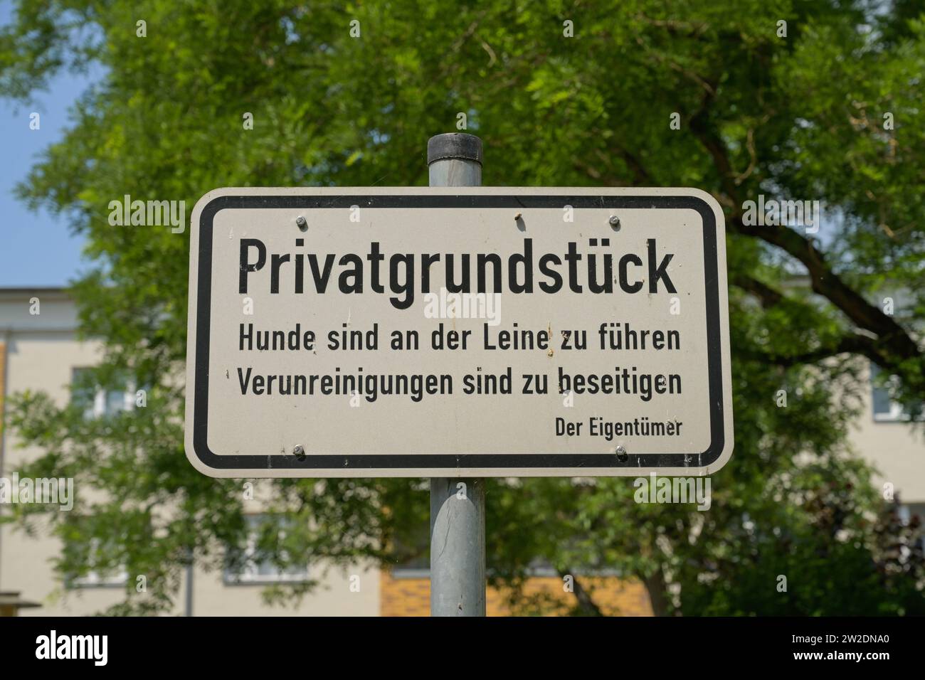 Privatgrundstück, Verbotsschild, Deutschland *** Lokalunterschrift ***, Berlin, Deutschland Stockfoto