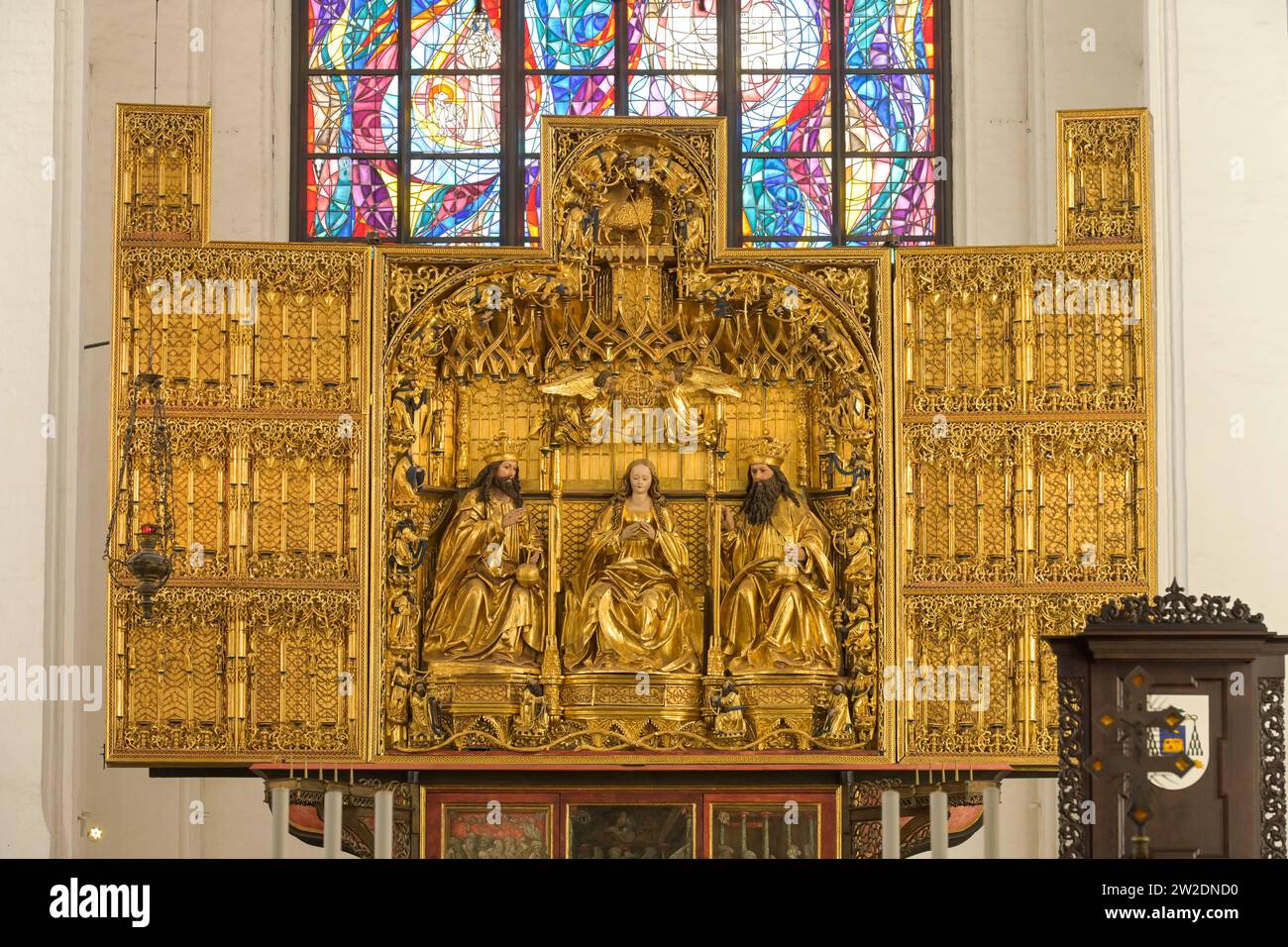 Hauptaltar von Michael von Augsburg, Marienkirche, Danzig, Woiwodschaft Pommern, Polen Stockfoto