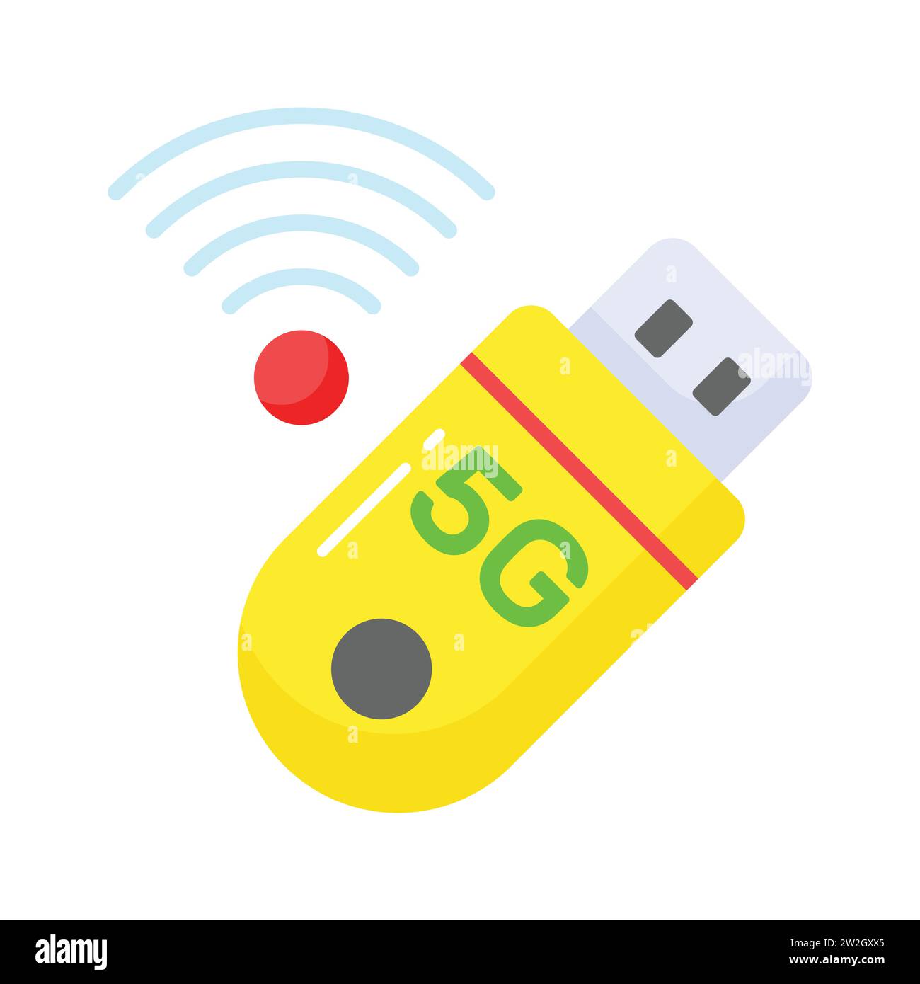 Wunderschöner usb-Vektor im trendigen Stil, Flash-Laufwerk-Icon-Design, 5G-Technologie Stock Vektor