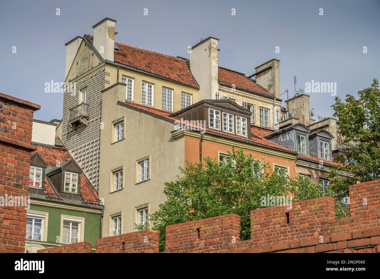 Altbauten, Häuser an der Stadtmauer, Miedzymurze Jana Zachwatowicz, Altstadt Stare Miasto, Warschau, Woiwodschaft Masowien, Polen Stockfoto