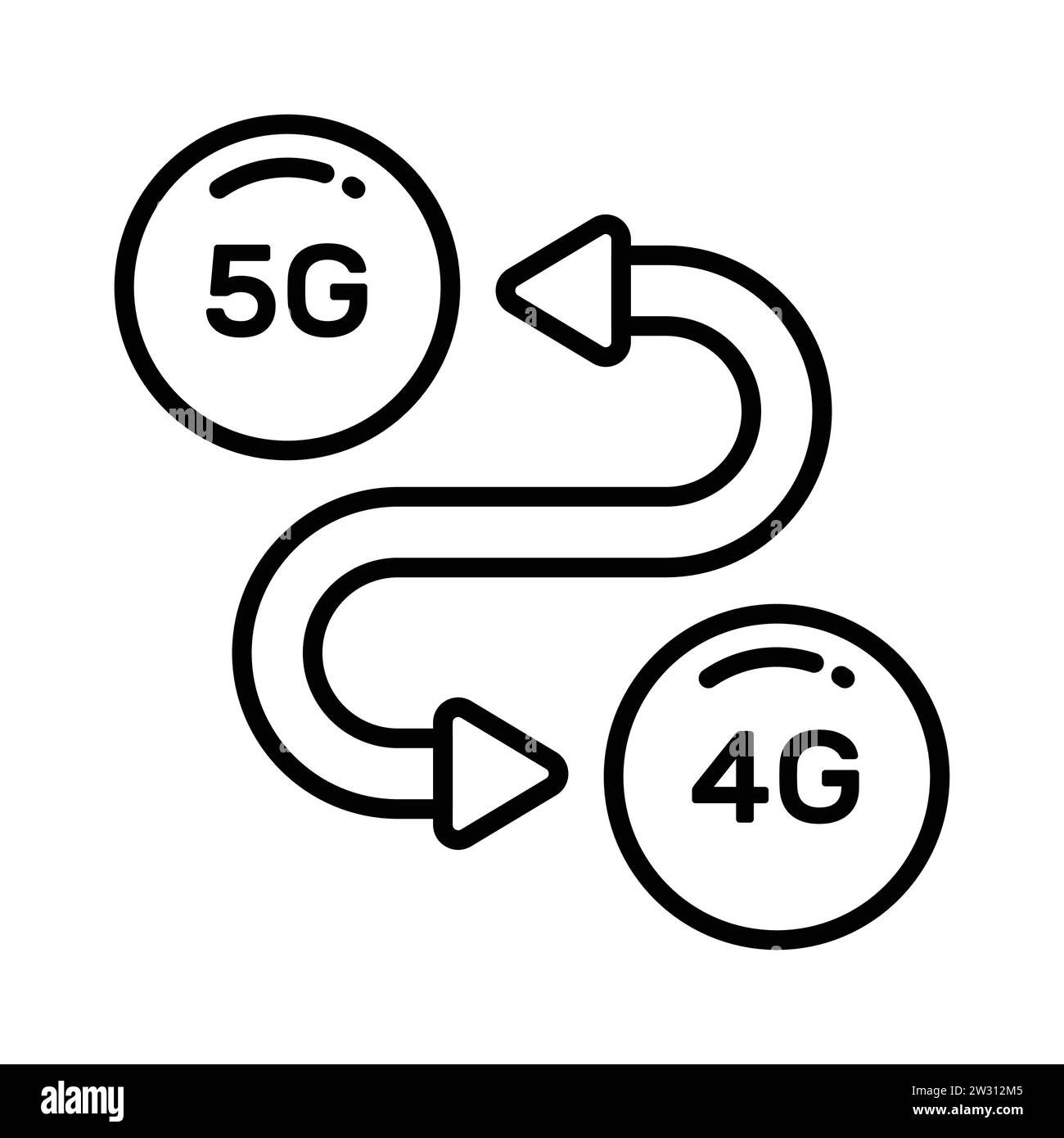 5G-Technologie aktualisiert Vektordesign in modernem Stil, benutzerfreundliches Symbol Stock Vektor