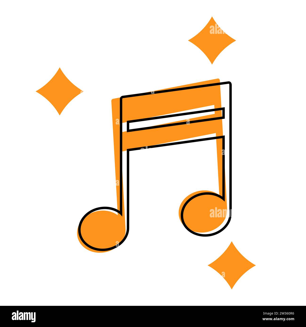 Abbildung der sechzehnten Notiz. Musik, Noten, Titel, Rock, Sound, komponist, Gitarre, Violine, Kunstpiano Klassischer Tanz Konzert Instrumentenorchester V Stock Vektor