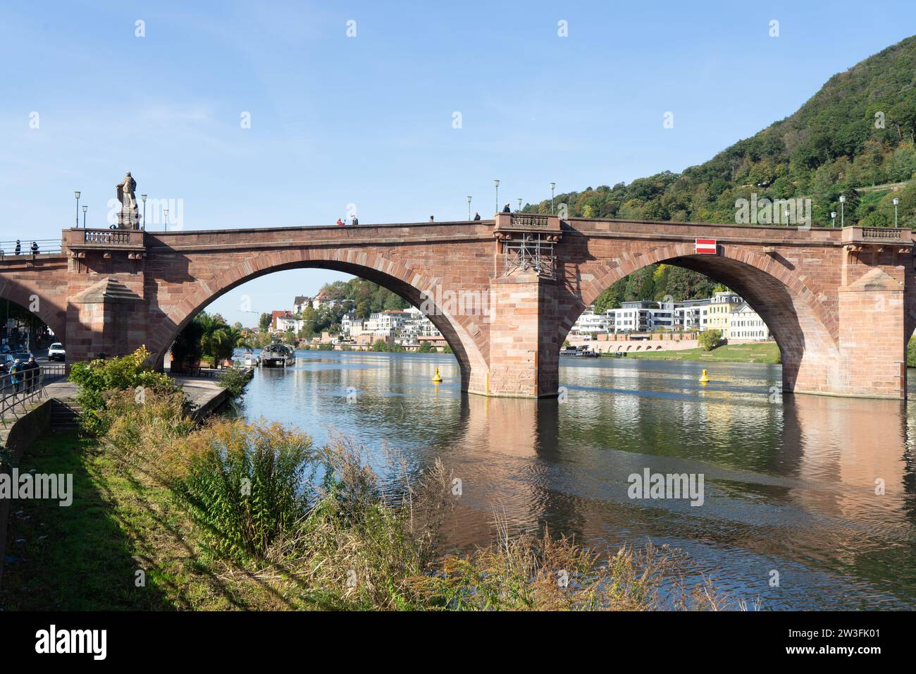 Spaziergang entlang des langen neckars Stockfoto