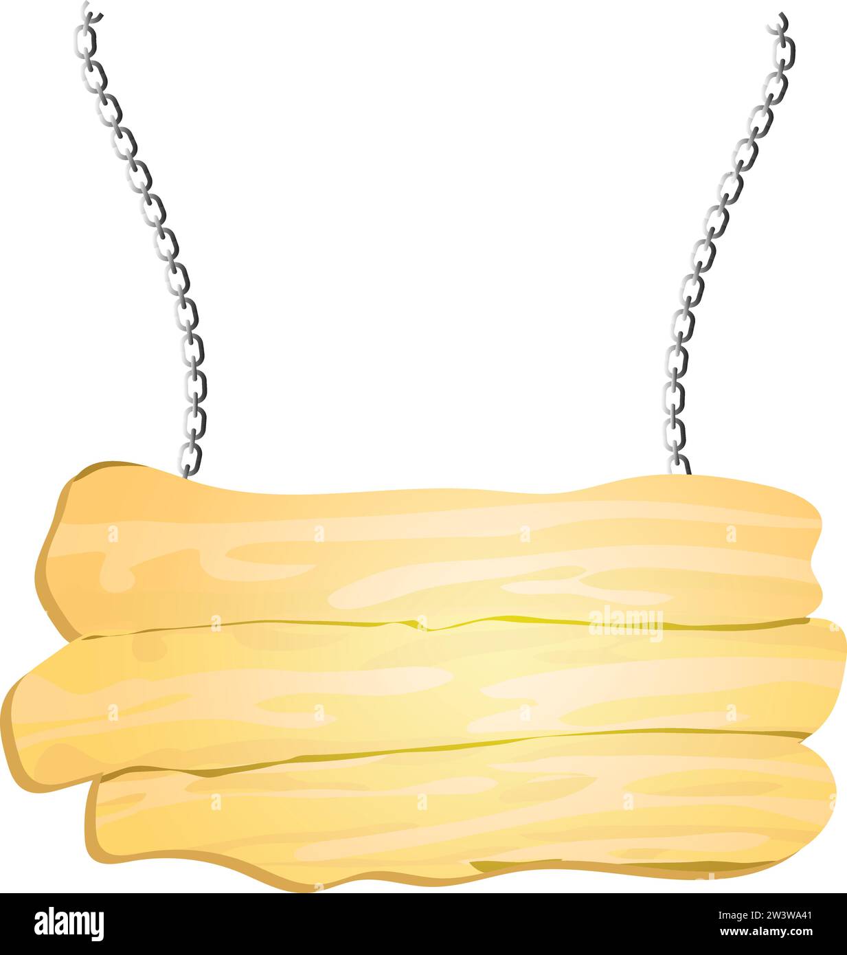 Hängendes leeres Holzbrett. Stock Vektor