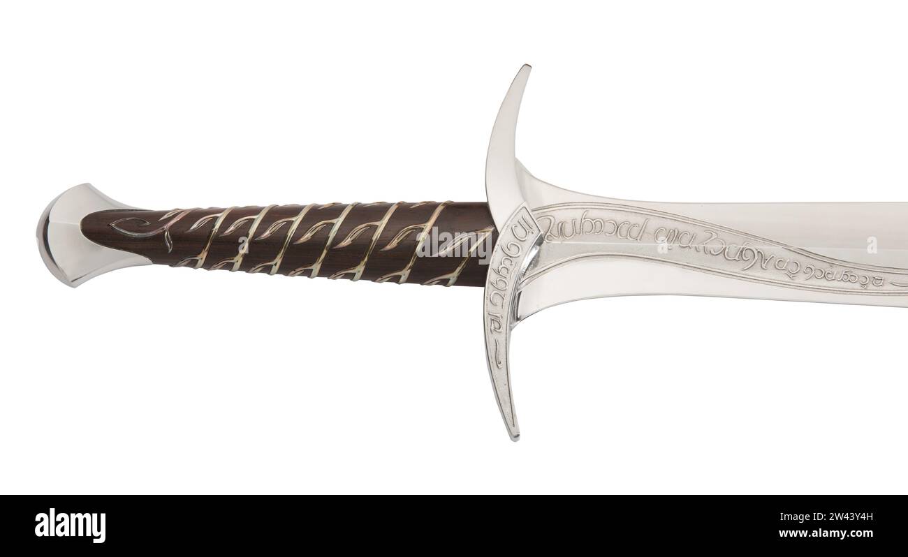 Sting: Das Schwert von Frodo Baggins aus dem Film „Herr der Ringe“ Stockfoto
